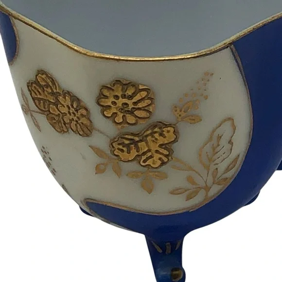 Japan demitasse Blue and Gold Floral Teacup Set - Picture 8 of 16